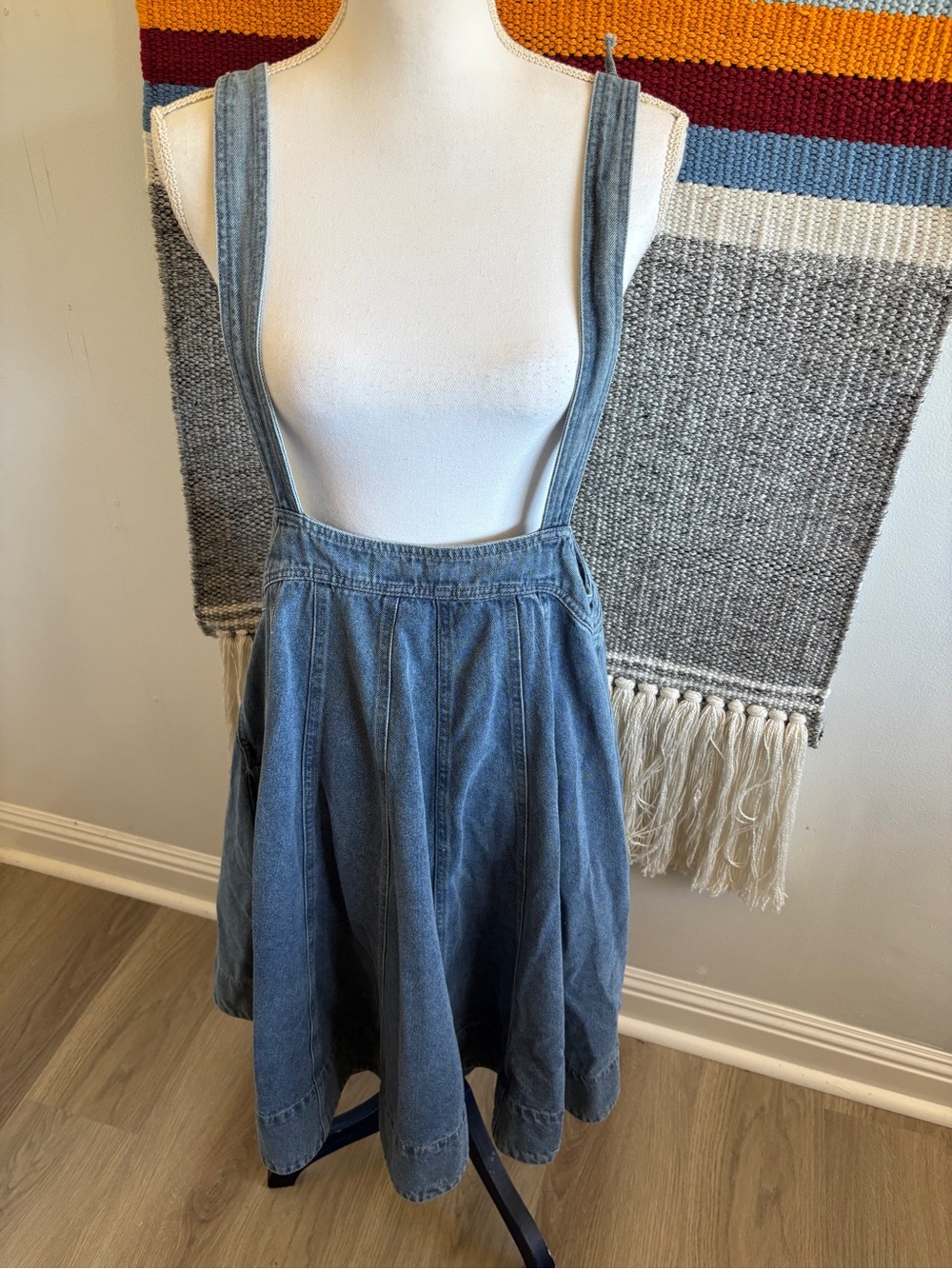 By Together Light Blue Denim Pinafore Midi Dress